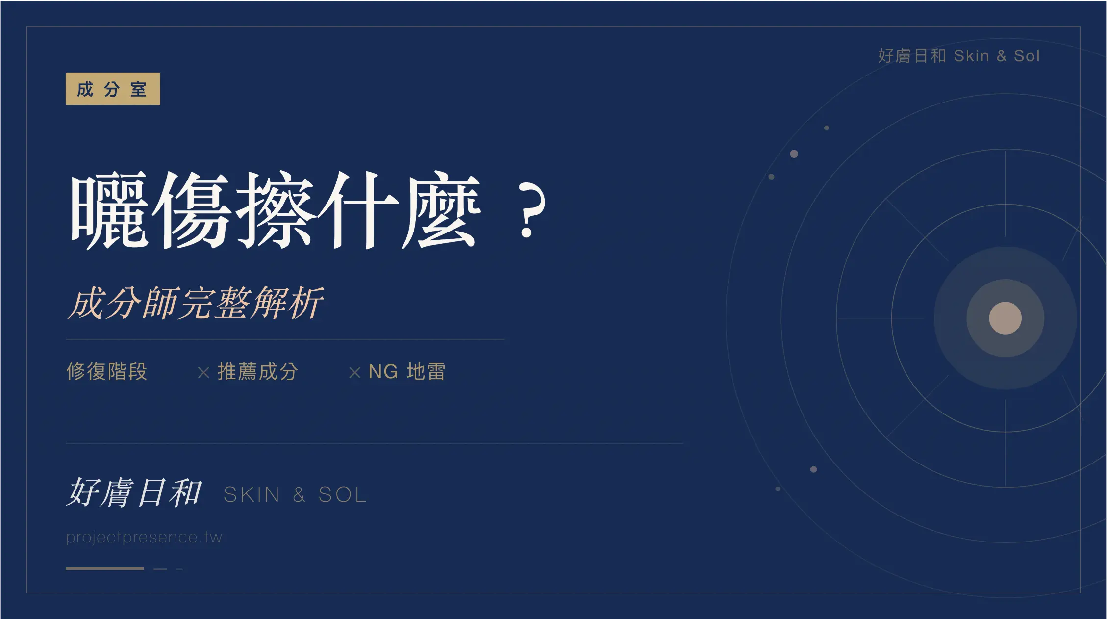 曬傷擦什麼成分師完整解析——好膚日和成分室文章精選圖，修復階段、推薦成分與NG地雷指南